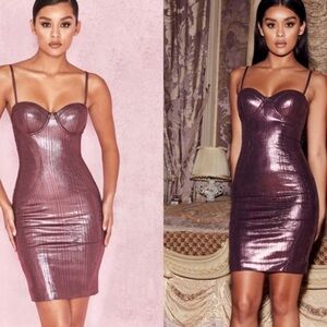 House of CB Samira Metallic Corset Mini Dress